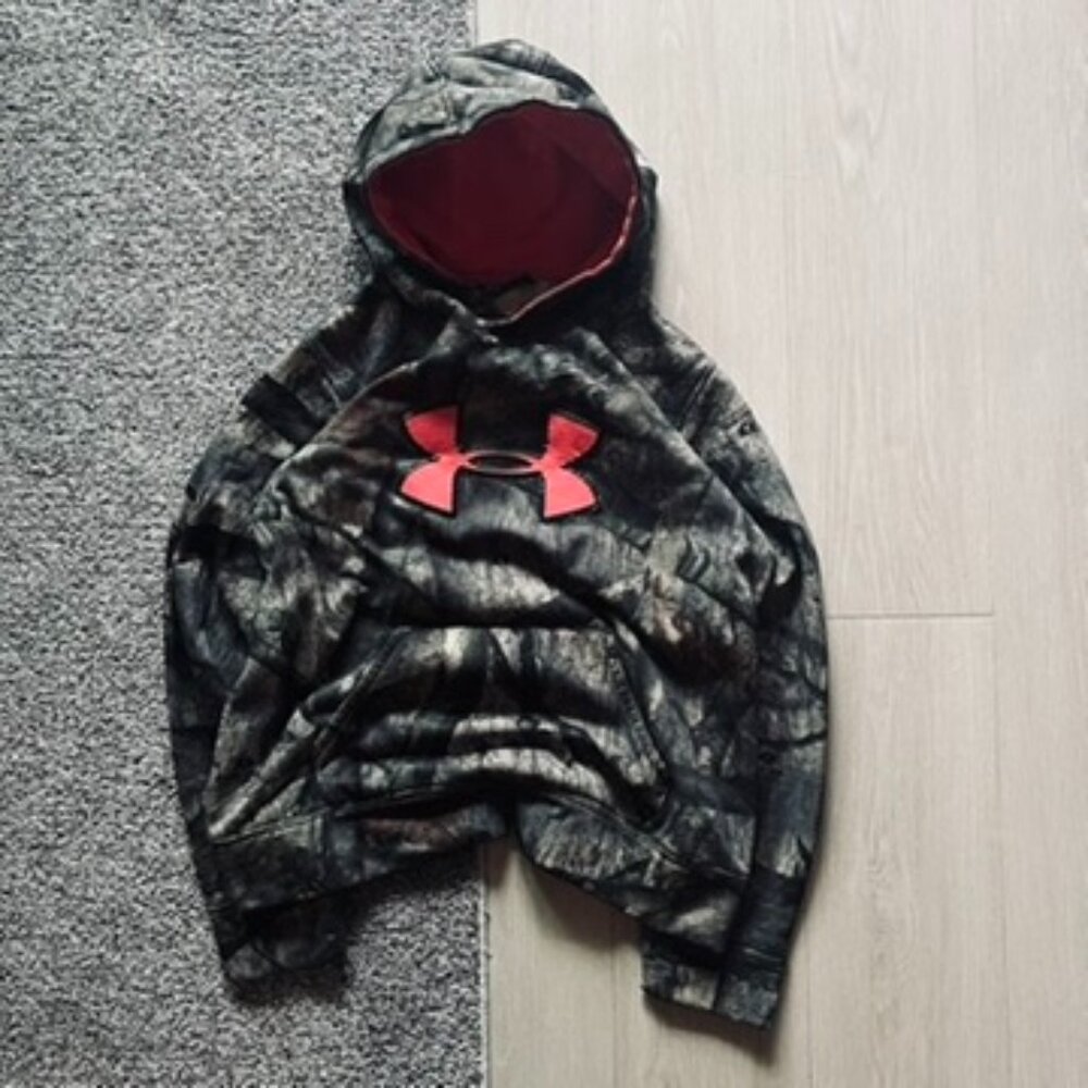 Mossy Oak Under Armour Camo Hoodie Women’s Large Outdoor Camping Hiking Hunting